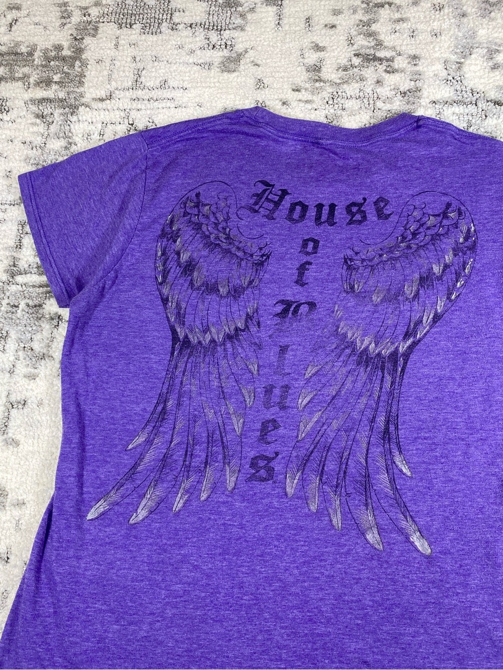 Y2k Purple Wings Graphic Tee Shirt